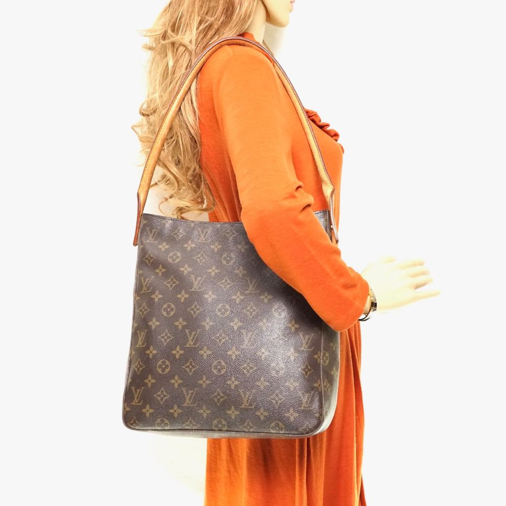 Auth Louis Vuitton Looping Gm Brown Bag #5591L30